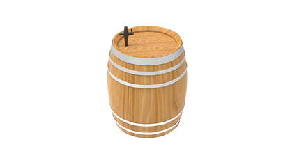 wooden barrel isolated on white