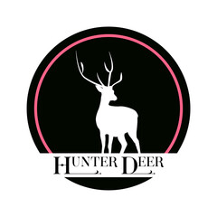 hunter deer logo and pattern design
