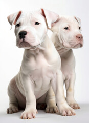 Obraz premium 2 A cute and adorable white pitbull puppies.