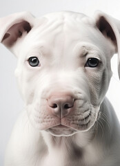 Obraz premium A cute white pitbull puppy.