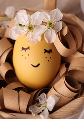 easter egg with flower