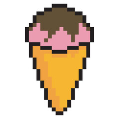 Ice cream with pixel art