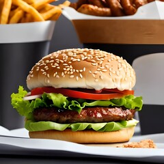 burger and fries