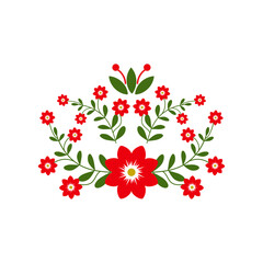 Red flowers, decorations, vector designs