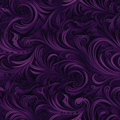 seamless pattern with purple swirls - by generative ai