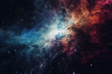 Naklejka premium vibrant galaxy with numerous bright stars. Generative AI