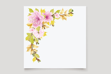 cherry blossom floral background and wreath design