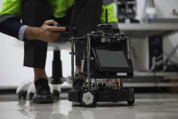 Engineer designed precision in Mechanical Engineering.Robot for new industrail and technology concept