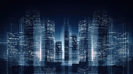 abstract digital city concept, generative AI