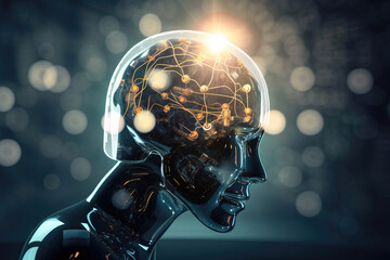 Artificial intelligence, abstract brains. sketch art for artist creativity and inspiration. generative AI	
