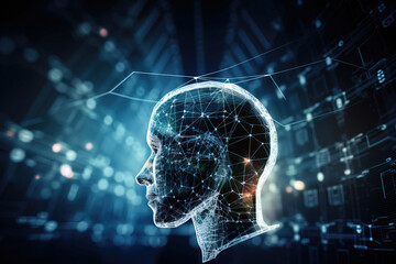 Artificial intelligence, abstract brains. sketch art for artist creativity and inspiration. generative AI	
