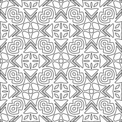 
 Monochrome ornamental texture with smooth linear shapes, zigzag lines, lace pattern.Abstract geometric black and white pattern for web page, textures, card, poster, fabric, textil
 curly,web,subtle,