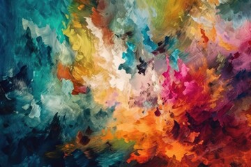 Obraz na płótnie Canvas colorful abstract painting with bold brushstrokes. Generative AI