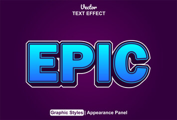Fototapeta premium epic text effect with blue graphic style and editable.