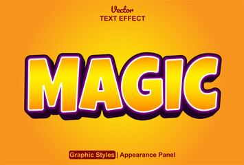 magic text effect with editable orange color graphic style.