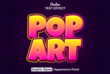 pop art text effect with editable gradient color graphic style.