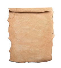 Fototapeta premium Parchment isolated on white. Old paper texture
