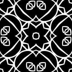 Black and white abstract patterns.Seamless monochrome repeating pattern for web page, textures, card, poster, fabric, textile.