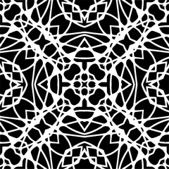 Black and white abstract patterns.Seamless monochrome repeating pattern for web page, textures, card, poster, fabric, textile.