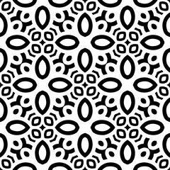 Black and white abstract patterns.Seamless monochrome repeating pattern for web page, textures, card, poster, fabric, textile.