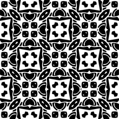 Black and white abstract patterns.Seamless monochrome repeating pattern for web page, textures, card, poster, fabric, textile.