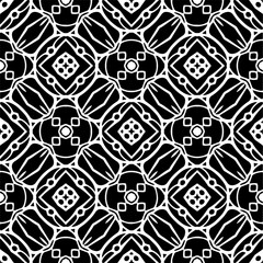 Black and white abstract patterns.Seamless monochrome repeating pattern for web page, textures, card, poster, fabric, textile.