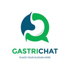 Gastric chat vector logo symbol. This design use gastric and chat symbol. Suitable for consultation, healthy.