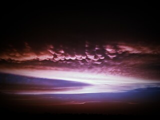lightning in the night sky