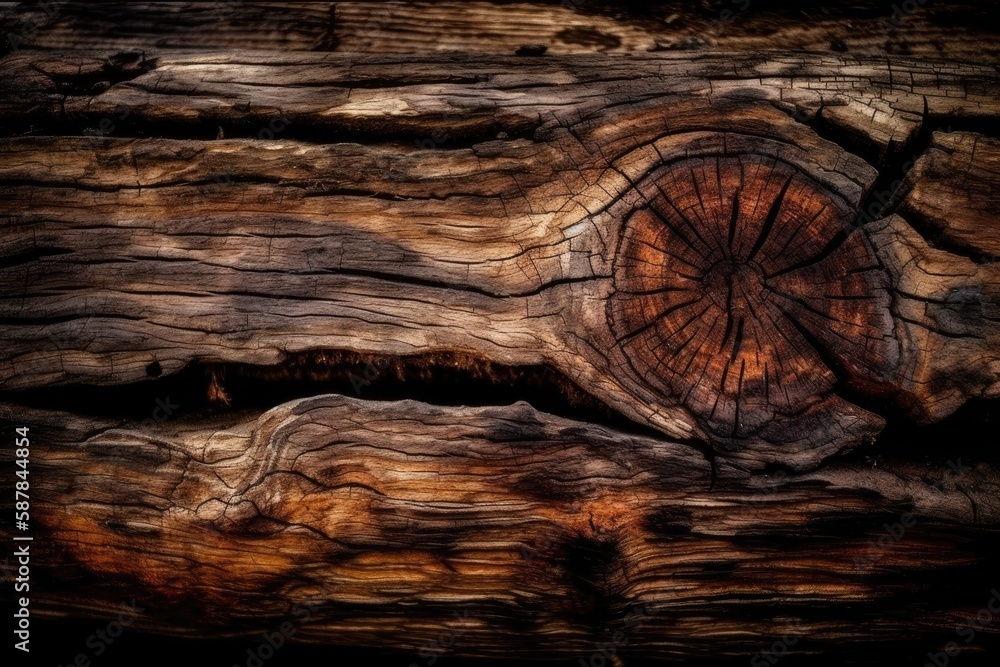Poster cross-section of a tree trunk. generative ai