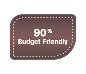 Budget friendly percentage vector art, illustration of warning sign banner banner. Elegant design with gradient colors isolated on white background