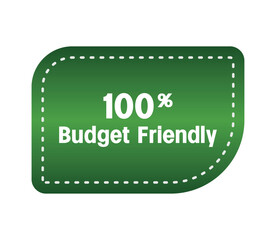 Fototapeta premium Budget friendly percentage vector art, illustration of warning sign banner banner. Elegant design with gradient colors isolated on white background