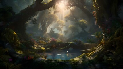 Step into a world of enchantment and wonder with a stunning, hyper-realistic image of nature that captures the essence of its magical beauty. Created using generative AI.
