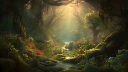 Step into a world of enchantment and wonder with a stunning, hyper-realistic image of nature that captures the essence of its magical beauty. Created using generative AI.
