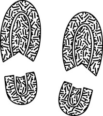 Shoe print - vector icon symbol on white background