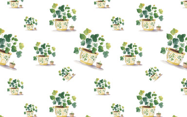 Seamless pattern with flowers and leaves. Hand drawn background. floral pattern for wallpaper or fabric. Flower rose. Botanic Tile. Transparent Background. Generative AI