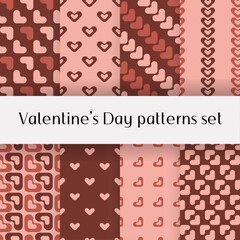 Valentine's Day hearts love pattern set №7 (vector)