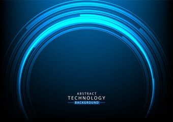 Abstract glow blue background banner high tech. Concept technology, innovation, big data, Ai, network, business, modern