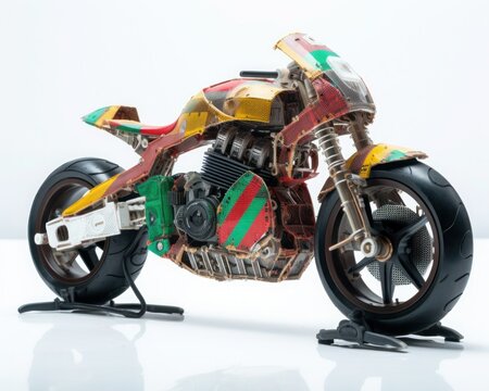  Motorcycle with African Flag Color Base
