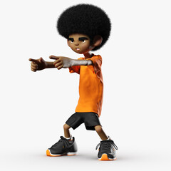 Afro Kid 3D CGI Render
