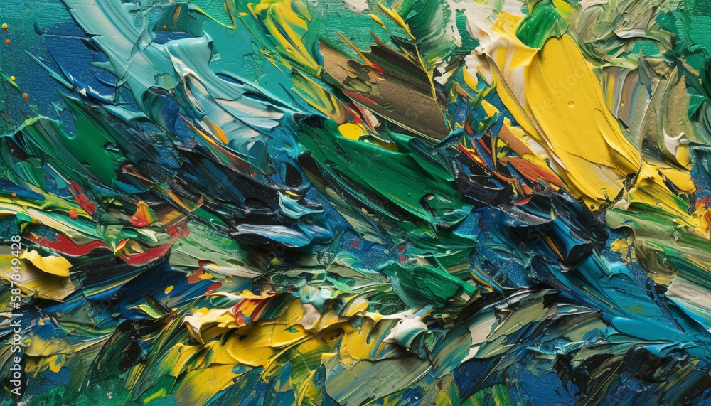Poster vibrant colors create abstract chaos on paper generated by ai