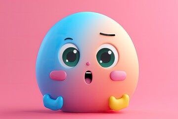 Fototapeta premium surprised blue and pink egg. Generative AI