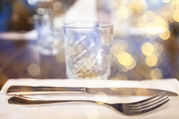 table setting in the restaurant for the cafe interior menu