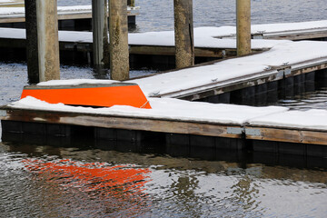 boat in the snow