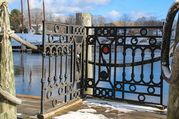 wrought gate with fence