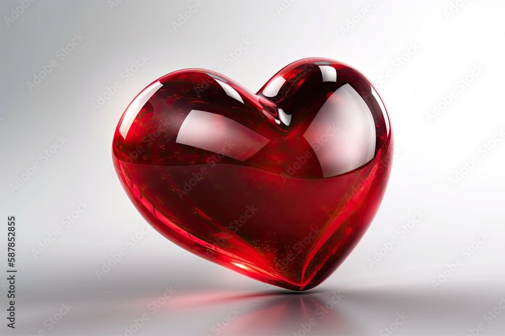 Aufkleber heart-shaped object on a table. generative ai