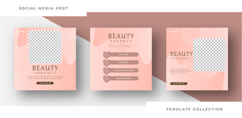 Beauty product  for skincare Social media post  Template Design