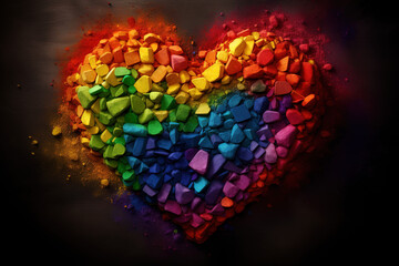 A rainbow-colored heart bursting with love and pride. created using Generative Ai