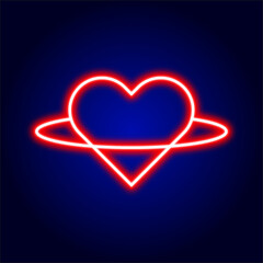 line heart neon illustration