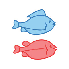 fish, icon, color, vector, illustration, desing, logo, teplate, flat,style