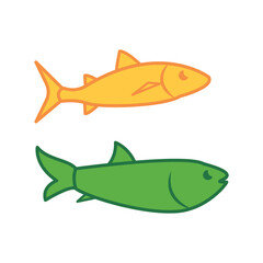 fish, icon, color, vector, illustration, desing, logo, teplate, flat,style